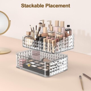 Foto 2 | Foto 2 | Organizador De Maquillaje Rosoenvi Apilable Con 1 Cajón Y 1 Bandeja - Venta Internacional.