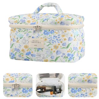 Foto 3 | Foto 3 | Bolsa De Maquillaje Noyinmin  Bonita Coqueta Floral Acolchada  3 Unidades  Azul - Venta Internacional.