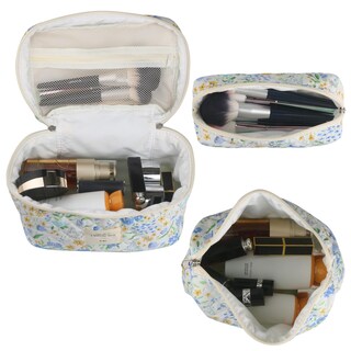 Foto 4 | Foto 4 | Bolsa De Maquillaje Noyinmin  Bonita Coqueta Floral Acolchada  3 Unidades  Azul - Venta Internacional.