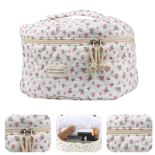 Foto 3 | Foto 3 | Bolsa De Maquillaje Y Cosméticos Viwime De Algodón Acolchada De Viaje Rosa Roja - Venta Internacional.
