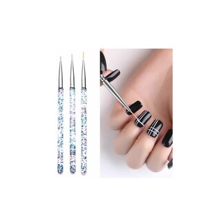 Foto 1 | Foto 1 | Juego De 3 Pinceles Para Diseñar Uñas Postizas O Naturales - Venta Internacional.