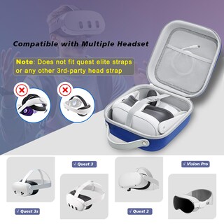 Foto 2 | Foto 2 | Funda Rígida Compatible Con Krypthos Para Meta Quest 3s/quest 3/quest 2/vision Pro Blue - Venta Internacional.