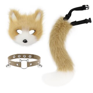 Foto 1 | Foto 1 | Accesorio De Disfraz Hbbhml Máscara De Piel Sintética De Zorro Lobo Y Gato Con Cola - Venta Internacional.