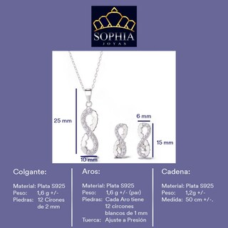 Foto 2 | Foto 2 | Collar Con Colgante Y Cadena Tipo Argolla De Plata 925 Infinite Para Mujer - Venta Internacional.
