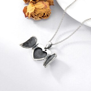 Foto 3 | Foto 3 | Collar Con Medallón Soulmeet En Forma De Corazón Con Alas De Ángel Plata De Ley - Venta Internacional.