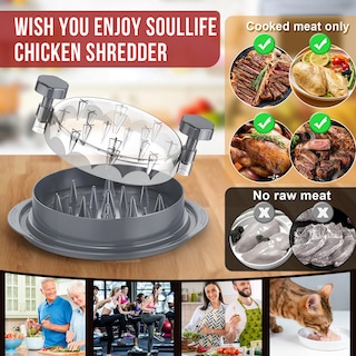 Foto 5 | Foto 5 | Trituradora De Carne Soullife Desmenuzadora De Pollo 20 Cm Con Tapa Transparente Color Gris - Venta Internacional.