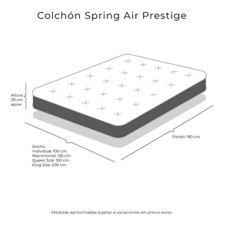 Foto 6 | Foto 6 | Colchón Spring Air Prestige Individual + Almohada Royal + Protector Lux