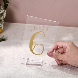 Foto 4 | Foto 4 | Soporte Acrílico Uniqooo 2 Transparente Paquete De 10 Unidades Para Letreros De Boda - Venta Internacional.