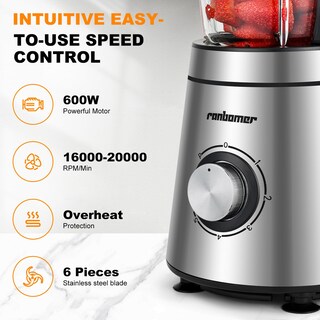 Foto 3 | Foto 3 | Licuadora Ranbomer Para Cocina 600 W Tarro De Cristal De 1 5 L Color Negro - Venta Internacional.