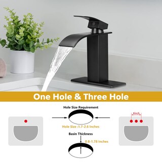 Foto 3 | Foto 3 | Grifo De Baño Kzh Waterfall De Una Sola Manija Negro Mate - Venta Internacional.