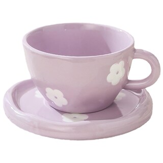 Foto 1 | Foto 1 | Set De Tazas De Café Disoza Cute Purple Flowers 250 Ml Cerámica - Venta Internacional.