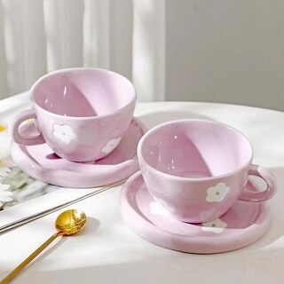 Foto 7 | Foto 7 | Set De Tazas De Café Disoza Cute Purple Flowers 250 Ml Cerámica - Venta Internacional.