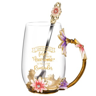 Foto 1 | Foto 1 | Taza De Cristal Para Regalo Oeago Inspirational Para Mujer Con Cuchara - Venta Internacional.
