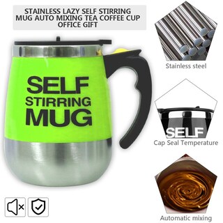 Foto 2 | Foto 2 | Taza Agitadora De Acero Inoxidable 400 Ml Mezcla Automática Para Bebidas Y Té - Venta Internacional.