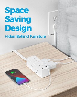 Foto 4 | Foto 4 | Cable De Extensión Plano Power Strip Olcorife De 10 Pies Con 6 Enchufes - Venta Internacional.