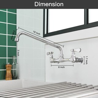 Foto 7 | Foto 7 | Soporte De Pared Para Cocina Comercial Faucet Homevacious De 8 Pulgadas Con Caño De 16 Pulgadas - Venta Internacional.