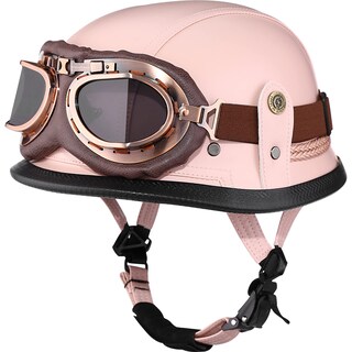 Foto 1 | Foto 1 | Medio Casco De Moto Yesmotor Retro German Leather Dot Xl - Venta Internacional.