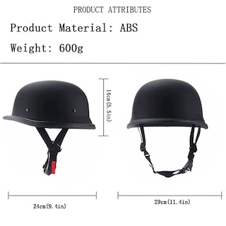 Foto 3 | Foto 3 | Medio Casco De Moto Zjhelm Estilo Alemán Negro Para Adulto - Venta Internacional.