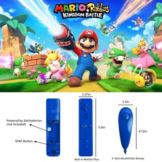 Foto 4 | Foto 4 | Paquetes De 2 Mandos Wii Motion Plus Con Nunchuks Techken Blue - Venta Internacional.