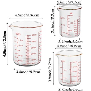Foto 6 | Foto 6 | Juego De Vasos Medidores De Vidrio Ackers Boro3.3 3 Unidades 120 Ml A 480 Ml - Venta Internacional.