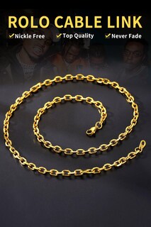 Foto 4 | Foto 4 | Collar Chainshouse Hip Hop Chapado En Oro Auténtico De 18 Quilates Y 5 Mm - Venta Internacional.