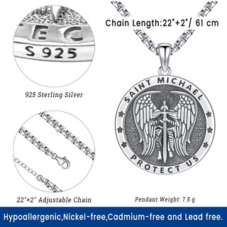 Foto 2 | Foto 2 | Collar Eusense De Plata De Ley 925 Con El Sello De San Miguel Arcángel - Venta Internacional.