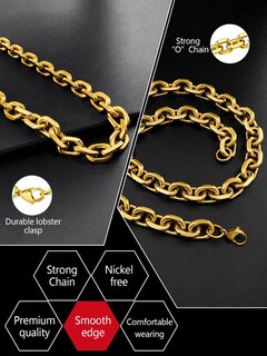 Foto 2 | Foto 2 | Collar Hoyazvet Gold Cable Chains 13 Mm Rolo Link 56 Cm 316l - Venta Internacional.