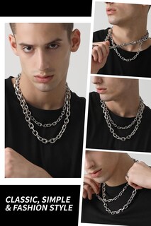 Foto 2 | Foto 2 | Collar Chainshouse De Cadena Gruesa 55 Cm Acero Inoxidable - Venta Internacional.