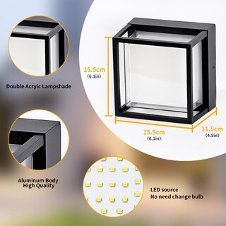 Foto 3 | Foto 3 | Lámpara De Pared Led Lanfu Para Exteriores 12 W 3000 K Ip64 Impermeable - Venta Internacional.