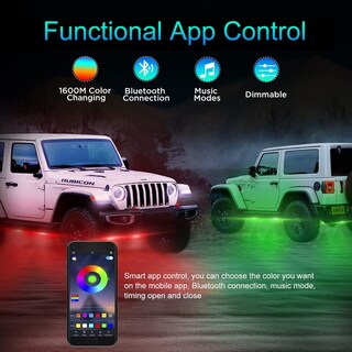 Foto 2 | Foto 2 | Kit De Luces Led Tipo Roca Tenmiro Para Coche Rgb De Alto Brillo A Prueba De Agua - Venta Internacional.