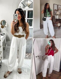Foto 2 | Foto 2 | Pantalones Anchos Xiaoxuemeng  Cintura Elástica Casual Con Bolsillos - Venta Internacional.