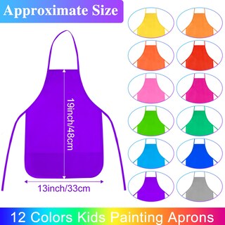 Foto 2 | Foto 2 | Delantales De Pintura Para Niños Bouboni 60 Piezas 12 Colores Con Bolsillos - Venta Internacional.