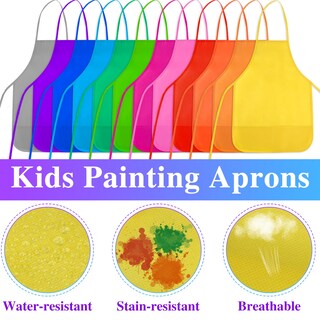 Foto 4 | Foto 4 | Delantales De Pintura Para Niños Bouboni 60 Piezas 12 Colores Con Bolsillos - Venta Internacional.