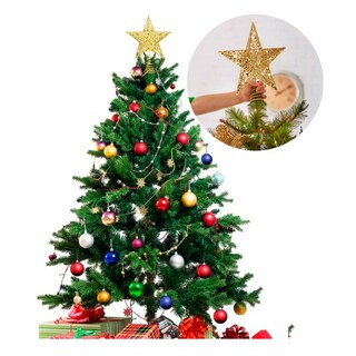 Foto 3 | Foto 3 | Adorno Para Árbol De Navidad Estrella Dorada 20 X 20 Cm - Venta Internacional.