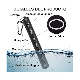 Foto 2 | Foto 2 | Pastillero Tubular Semanal Eo Safe Imports Esi-21755 Negro