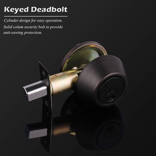 Foto 4 | Foto 4 | Cerradura De Puerta Tipo Deadbolt Gobrico 2 Llaves Iguales Monocilíndricas - Venta Internacional.