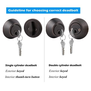Foto 7 | Foto 7 | Cerradura De Puerta Tipo Deadbolt Gobrico 2 Llaves Iguales Monocilíndricas - Venta Internacional.