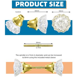 Foto 2 | Foto 2 | Set De Repuesto Para Pomos De Puerta De Vidrio Newliplace Vintage Crystal - Venta Internacional.