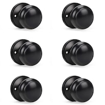 Pomo De Puerta Knobwell  Chupete De Una Cara  6 Unidades  Color Negro Mate - Venta Internacional.