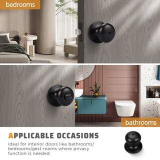 Foto 3 | Foto 3 | Pomo De Puerta Knobwell Privacy Para Baño/dormitorio Negro Mate X3 - Venta Internacional.