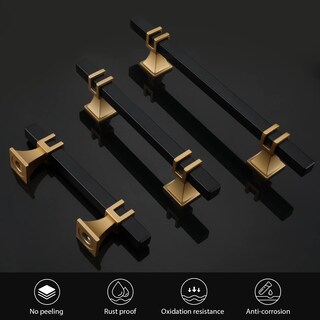 Foto 2 | Foto 2 | Cabinet Pulls Lepatape Paquete De 10 Unidades Centros Con Orificios De 192 Mm Negros Y Dorados - Venta Internacional.