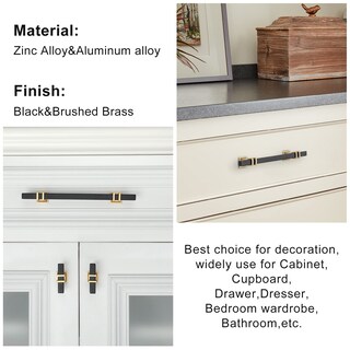 Foto 4 | Foto 4 | Cabinet Pulls Lepatape Paquete De 10 Unidades Centros Con Orificios De 192 Mm Negros Y Dorados - Venta Internacional.