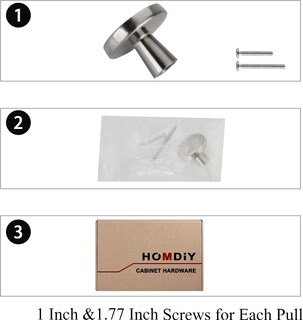 Foto 4 | Foto 4 | Pomos De Gabinete Homdiy De Aleación De Níquel Y Zinc Cepillado Paquete De 25 - Venta Internacional.