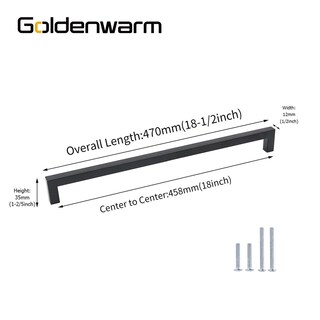 Foto 2 | Foto 2 | Tiradores De Gabinete Goldenwarm Lsj12bk458 Negros Con Agujero Central De 458 Mm - Venta Internacional.