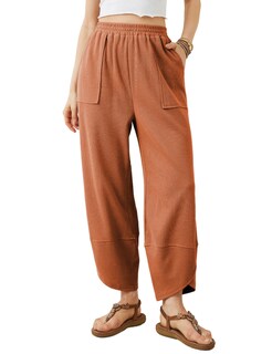 Foto 1 | Foto 1 | Pantalones Xiaoxuemeng Holgados De Pierna Ancha Palazzo Harem Naranja Para Mujer - Venta Internacional.