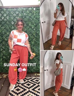 Foto 2 | Foto 2 | Pantalones Xiaoxuemeng Holgados De Pierna Ancha Palazzo Harem Naranja Para Mujer - Venta Internacional.