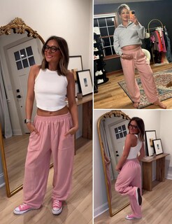 Foto 3 | Foto 3 | Pantalones Anchos Xiaoxuemeng Pink Para Mujer Talla Xl - Venta Internacional.