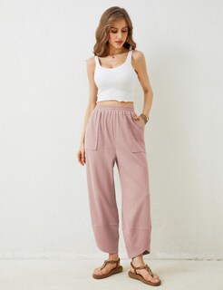 Foto 6 | Foto 6 | Pantalones Anchos Xiaoxuemeng Pink Para Mujer Talla Xl - Venta Internacional.