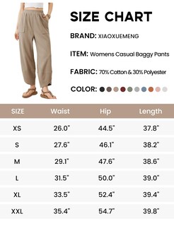 Foto 5 | Foto 5 | Pantalones Anchos Xiaoxuemeng Para Mujer Color Caqui Talla S - Venta Internacional.