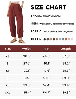 Foto 5 | Foto 5 | Pantalones Xiaoxuemeng Holgados De Pierna Ancha Palazzo Harem Wine Red Xs Para Mujer - Venta Internacional.